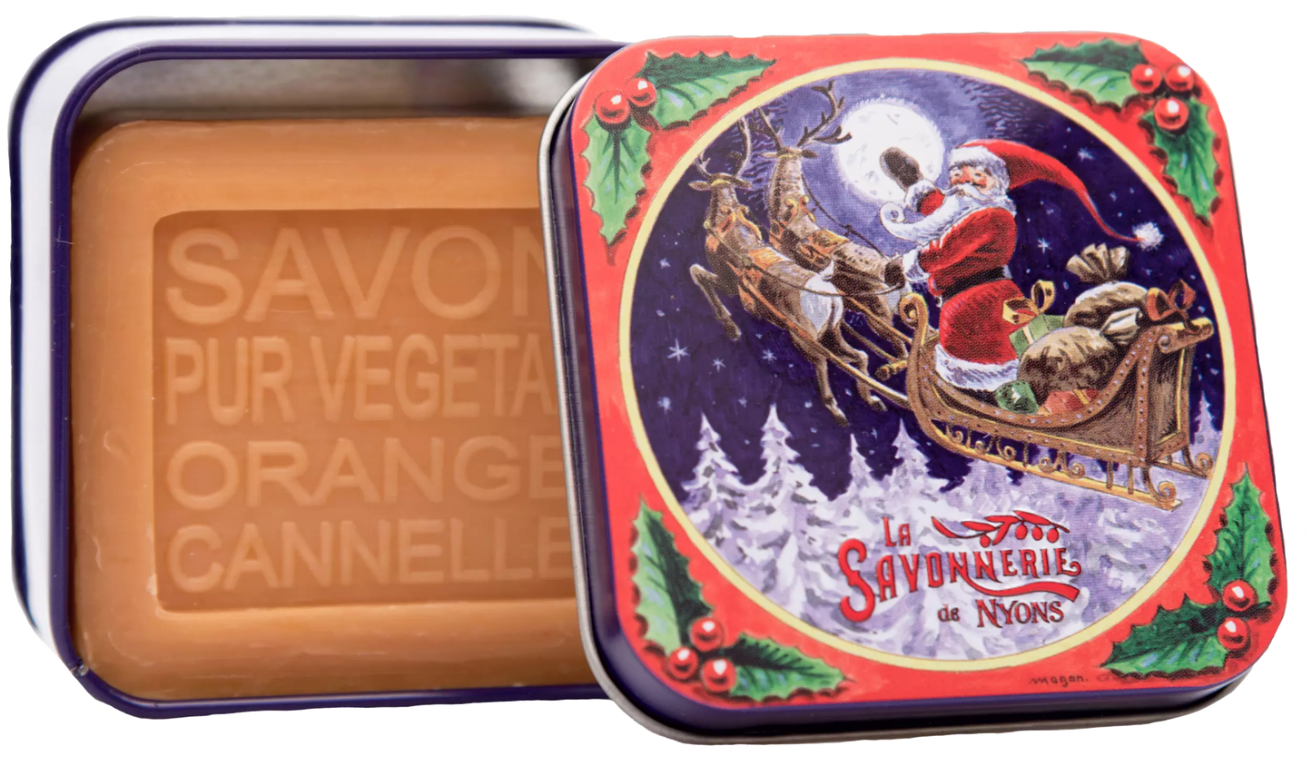 Orange-Cinnamon Soap "Santa's Sleigh" Tin Box 3.5oz