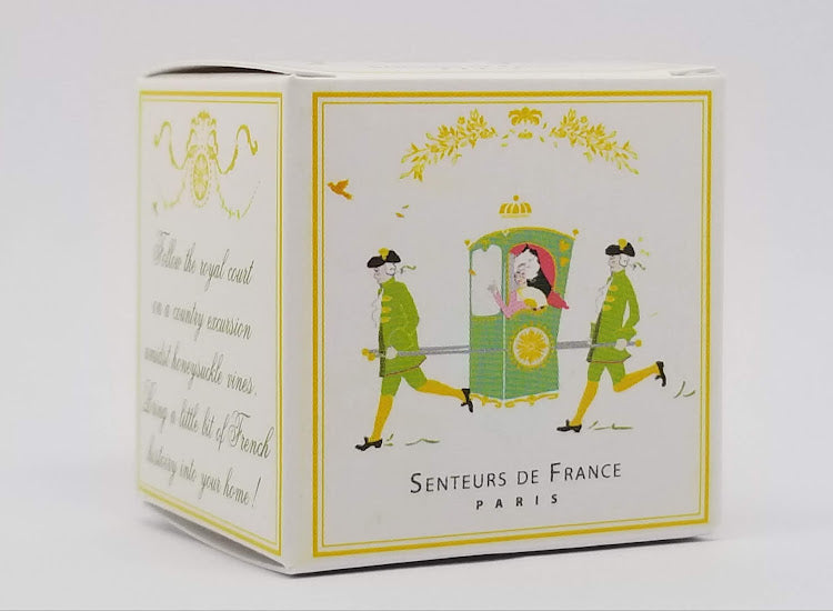 "Follow the royal court on a country excursion a midst honeysuckle vines. Bring a little bit of French history into your home!"