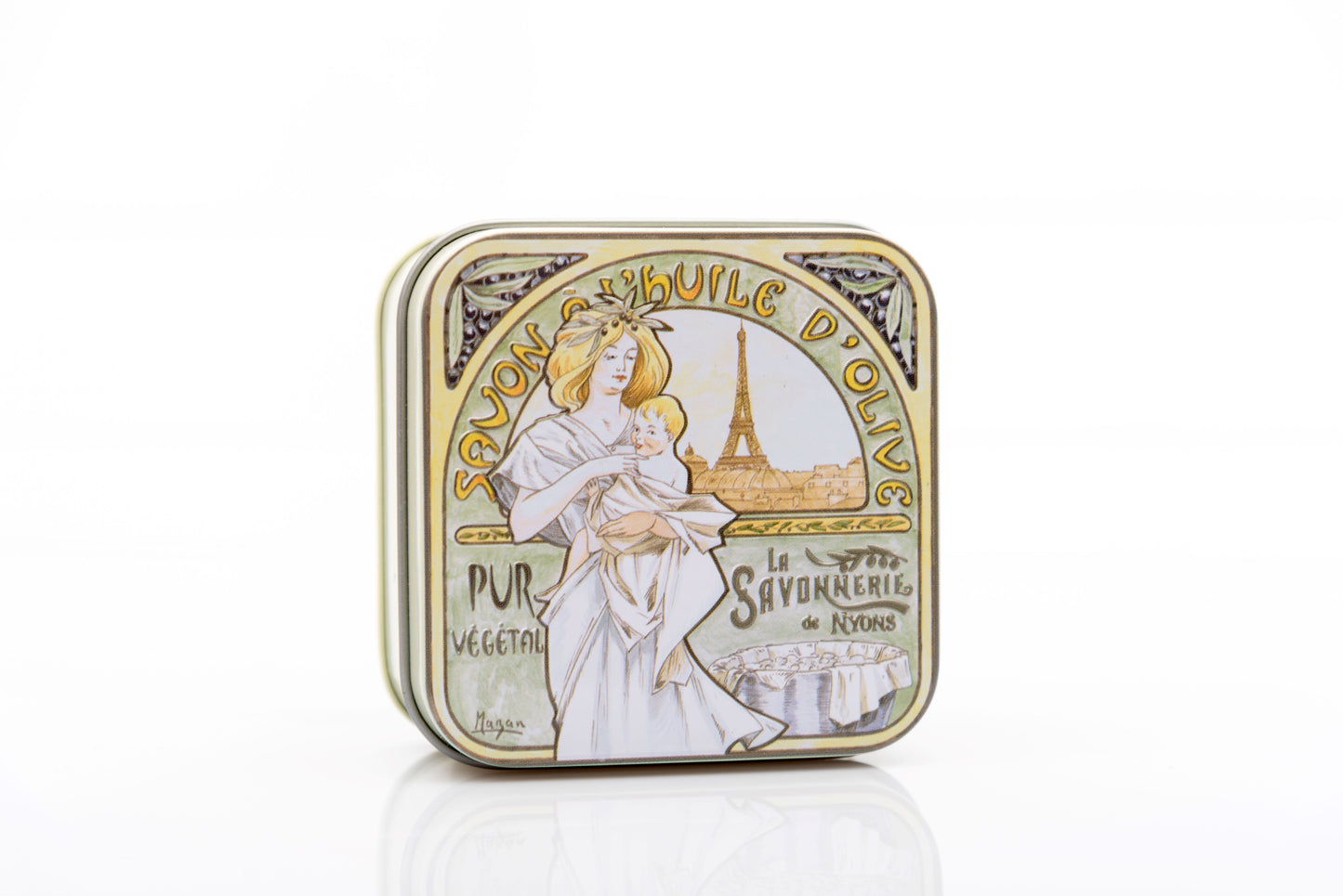 Almond-Scented Soap in "Mucha 3" Tin Box 3.5 oz