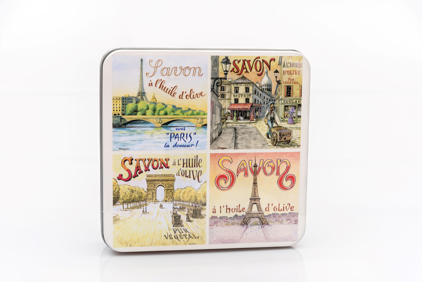 4 x 3.5 oz Soaps in "Views of Paris" Tin Box