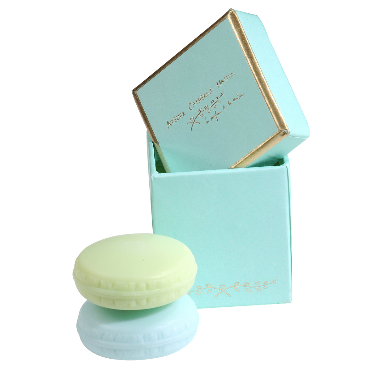 Chic Turquoise Box of 2 Macaron Soaps