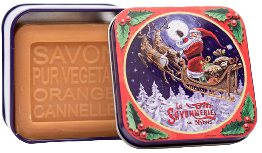 Orange-Cinnamon Soap "Santa's Sleigh" Tin Box 3.5oz