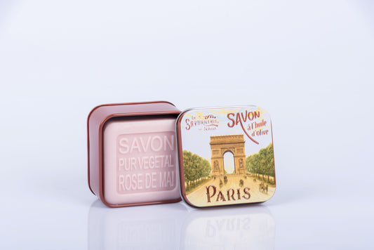 May Rose Soap In ""Arc de Triomphe" Tin Box 3.5 oz